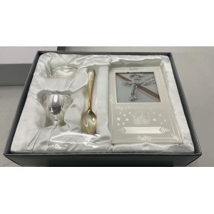 Silver Christening Set - Cup, Spoon & Frame