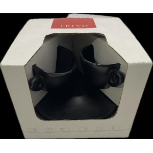 Frevd Black Espresso Cup & Saucer Set - Pre-Owned